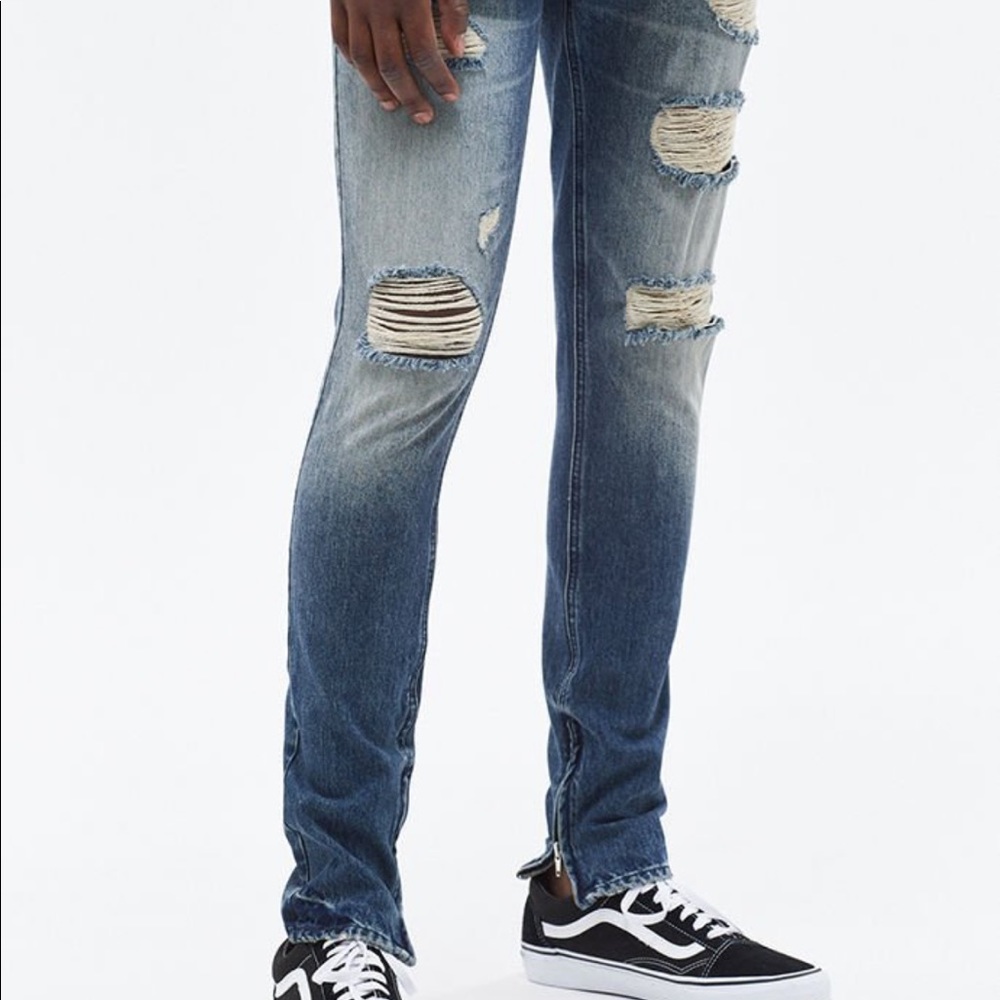 Pacsun Dark Denim Distressed Men Jeans